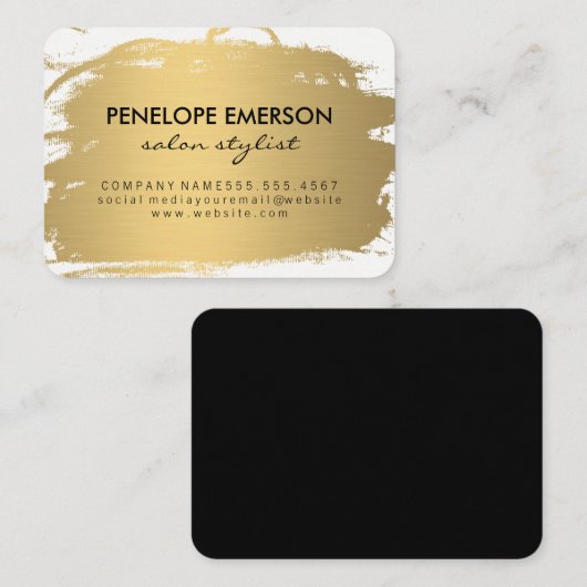 金エレガントフェイク属金ゴールドとブラック 名刺 (正面/裏面)