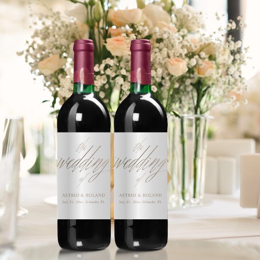 金エレガントフェイク属金ゴールドとホワ結婚イト ワインラベル