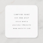 金エレガントフェイク属金ゴールド及び革 スクエア名刺 (裏面)