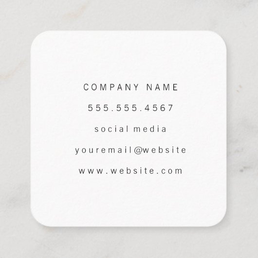 金エレガントフェイク属金ゴールド及び革 スクエア名刺 (裏面)