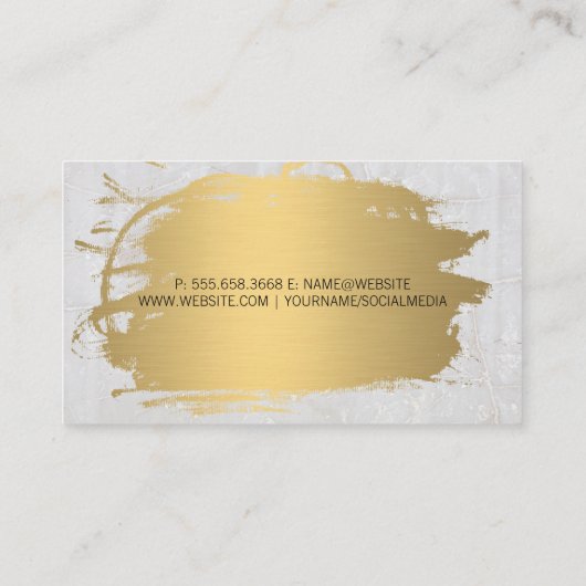 金エレガントフェイク属金ゴールド大理石 名刺 (裏面)