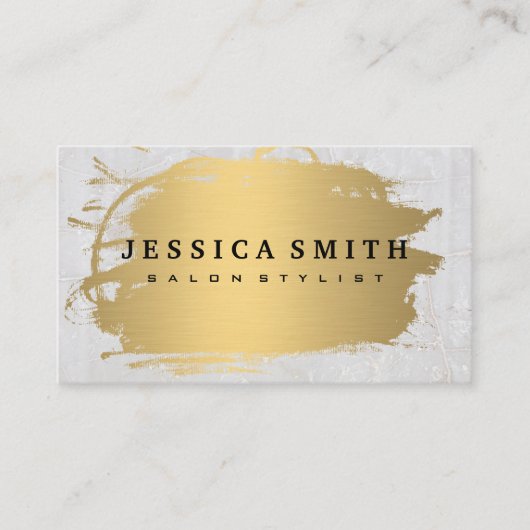 金エレガントフェイク属金ゴールド大理石 名刺 (正面)
