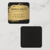 金エレガントフェイク属金ゴールド革プリント スクエア名刺 (正面/裏面)