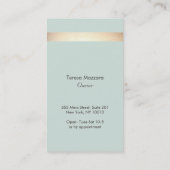 金エレガントフェイク箔ストライプのライトブルー 名刺 (裏面)