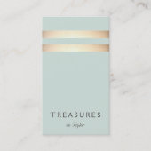 金エレガントフェイク箔ストライプのライトブルー 名刺 (正面)