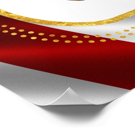 金エレガントフェイク箔USA国旗のインスパイア引用文 ポスター (角)