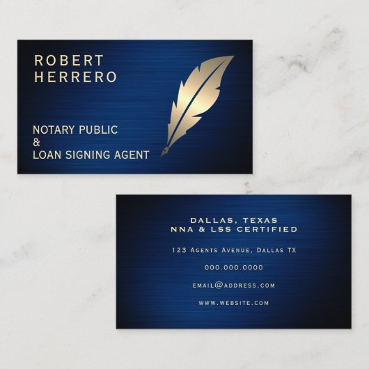 金エレガントフェイク製の羽毛カバー 名刺 (正面/裏面)