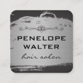 金エレガントフェイク銀と模様 スクエア名刺 (正面)