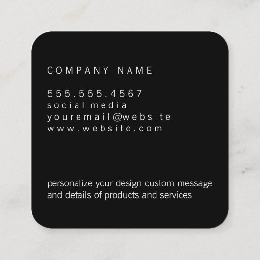 金エレガントフェイク銀と模様 スクエア名刺 (裏面)