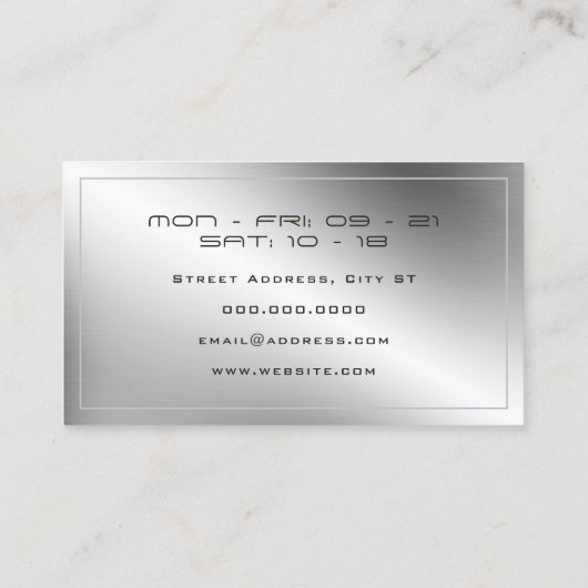 金エレガントフェイク銀と金ゴールド  名刺 (裏面)