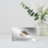 金エレガントフェイク銀と金ゴールド  名刺 (スタンド正面)