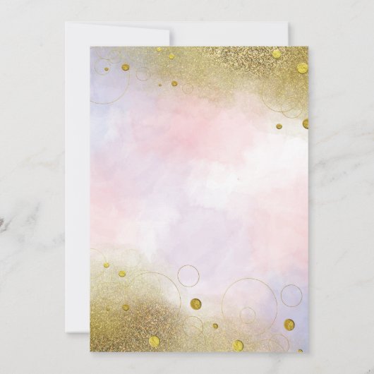 金エレガントフェミニン箔バルーン50誕生日 招待状 (裏面)