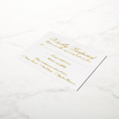 金エレガントフォーマル箔ウェディングRSVPカード 箔招待状ポストカード (回転した状態)
