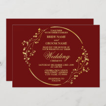 金エレガントフローラ幾何学的リース赤