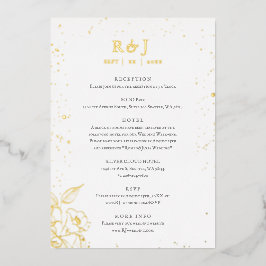 金エレガントフローラ結婚の囲い 箔招待状