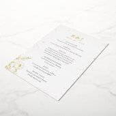 金エレガントフローラ結婚の囲い 箔招待状 (回転した状態)