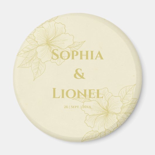 金エレガントフローラ結婚ズ マグネット (正面)