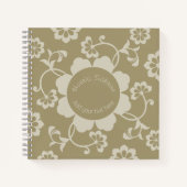 金エレガントフローラ装飾ヴィンテージ ノートブック (正面)