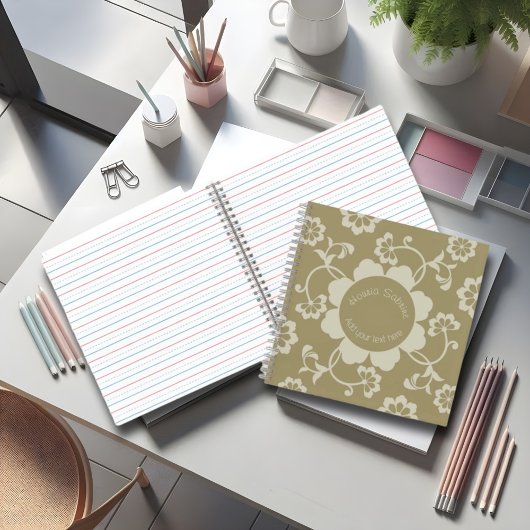 金エレガントフローラ装飾ヴィンテージ ノートブック