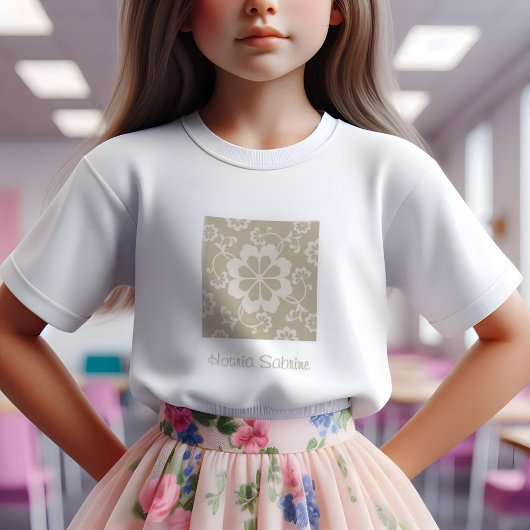 金エレガントフローラ装飾用ヴィンテージTシャツ Tシャツ