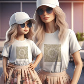 金エレガントフローラ装飾用ヴィンテージTシャツ Tシャツ