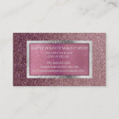 金エレガントミニマルモダン属ピンクパープルシルバー 名刺 (裏面)