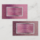 金エレガントミニマルモダン属ピンクパープルシルバー 名刺 (正面/裏面)