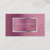 金エレガントミニマルモダン属ピンクパープルシルバー 名刺 (正面)