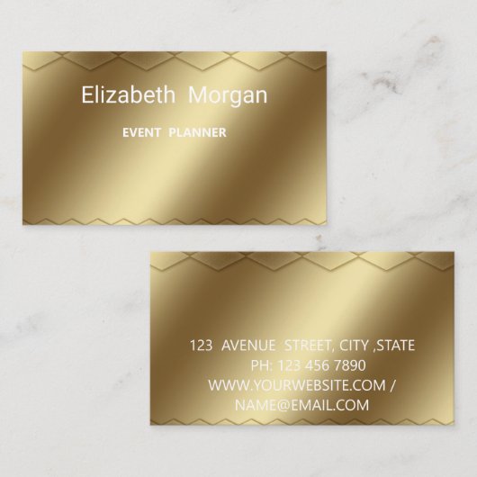 金エレガントモダン名名刺 名刺 (正面/裏面)