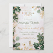 金エレガントモダン根の生誕デザイン 招待状 (正面)