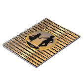 金エレガントモダン色の黒ストライプ母の日 ノートブック (左側)