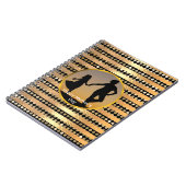 金エレガントモダン色の黒ストライプ母の日 ノートブック (左側)