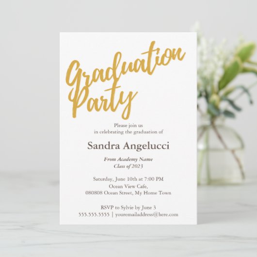 金エレガントモダン金卒業党 招待状 (スタンド正面)