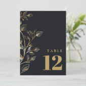 金エレガントモダン額フローラ表の番号 招待状 (スタンド正面)