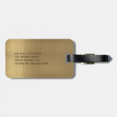 金エレガントモノグラムの名モダン ラゲッジタグ (裏面横)