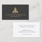 金エレガントヴィンテージパイナップルII名刺 名刺 (正面/裏面)