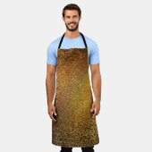 金エレガント光沢レザーテクスチャ エプロン (着用した状態)