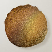 金エレガント光沢レザーテクスチャ ラウンドクッション (裏面)