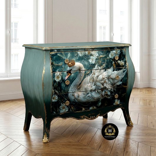 金エレガント冠デカップホワイトスワン 薄葉紙