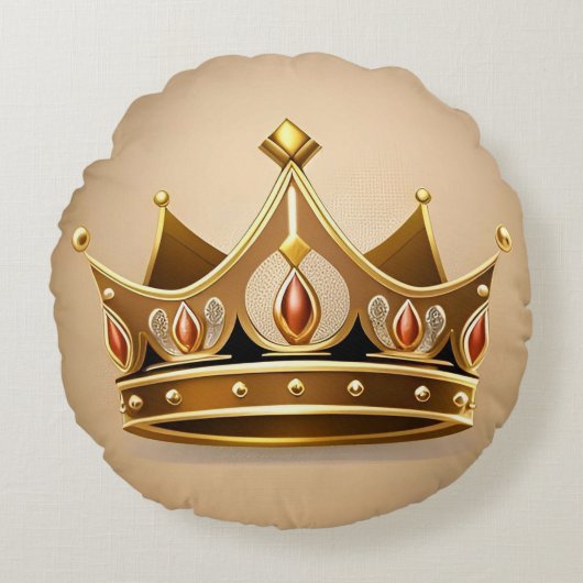 金エレガント冠 ラウンドクッション (正面)