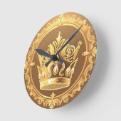 金エレガント冠 ラウンド壁時計 (傾斜)