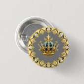 金エレガント冠 缶バッジ (正面&裏面)