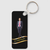 金エレガント商パーソナライズされた業者 キーホルダー (裏面)