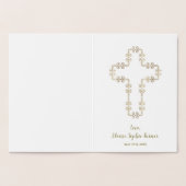 金エレガント実在箔の女の子ファースト聖餐式 箔カード (内部)