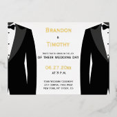 金エレガント実在箔ゲイ結婚式招待状 箔招待状 (正面)