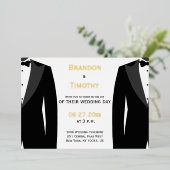 金エレガント実在箔ゲイ結婚式招待状 箔招待状 (立ち正面)