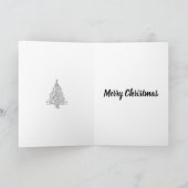 金エレガント属の銀の木のクリスマス カード (内部)