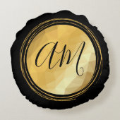 金エレガント属フェスティバルイニシャル文字 ラウンドクッション (裏面)