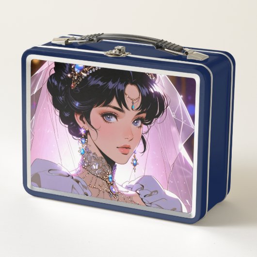 金エレガント属弁当箱 メタルランチボックス (正面)