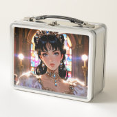 金エレガント属弁当箱 メタルランチボックス (正面)